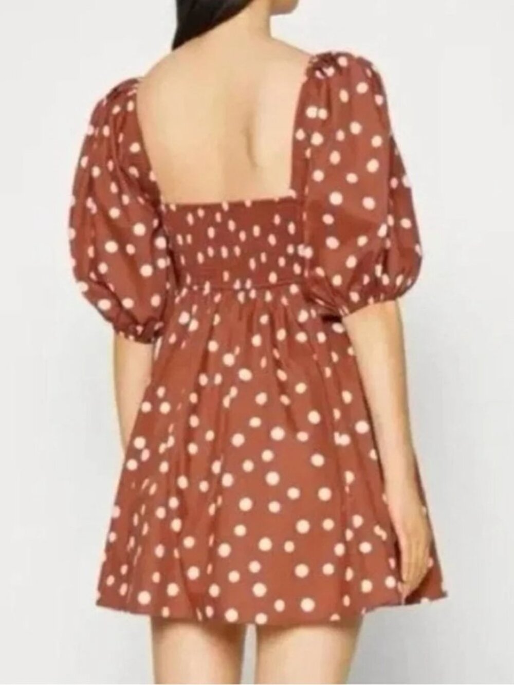 Abercrombie & Fitch Emerson Polka Dot Puff Sleeve Mini Dress Size XL Tall - Picture 3 of 9